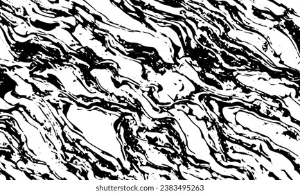 Grunge old detailed black abstract texture. Lines, veins, cracks, stone, marble. Vector background.