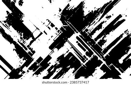 Grunge old detailed black abstract texture. Vector background	
