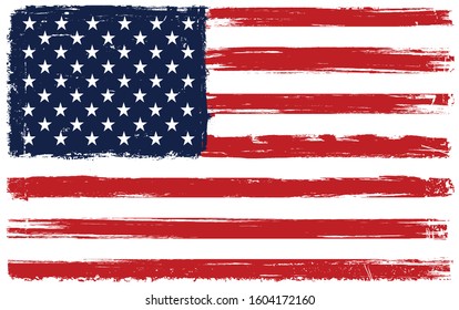 Grunge old flag of United States.