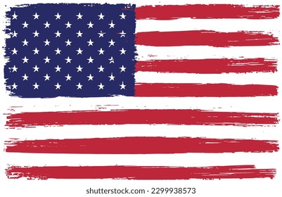 Grunge old flag of United States.