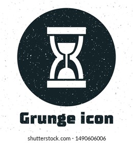 Grunge Old hourglass with flowing sand icon isolated on white background. Sand clock sign. Business and time management concept.  Vector Illustration