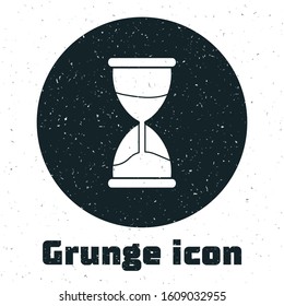 Grunge Old hourglass with flowing sand icon isolated on white background. Sand clock sign. Business and time management concept.  Vector Illustration