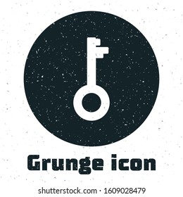 Grunge Old key icon isolated on white background.  Vector Illustration