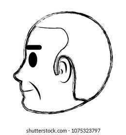 grunge old man head on side with hairstyle