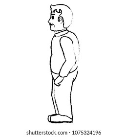 grunge old man on side with mustache and clothes