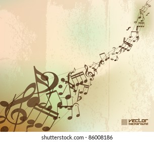 grunge old music vector background design