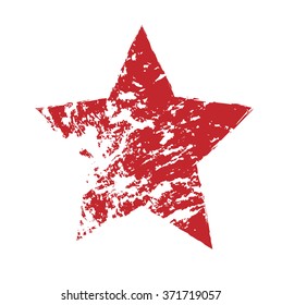 grunge old red star texture, symbol background, vector illustration design element icon