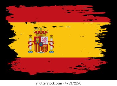 Grunge old Spain flag.Vector template.