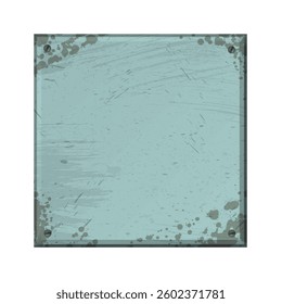 Grunge old square form board isolated on white background