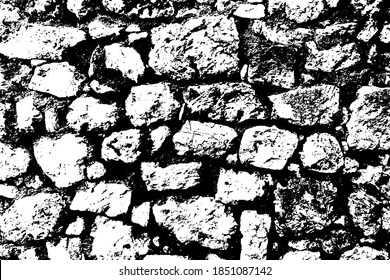 Grunge old stone wall texture. Antique bricks background. Vector illustration.