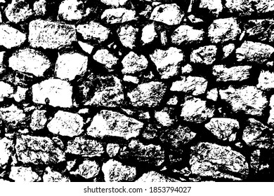 Grunge old stone wall texture. Antique bricks background. Vector illustration.