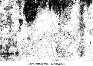 Grunge old texture in black   white  Aged vector surface and scratches  gaps  splits   crumbling stone  Distressed overlay for creating openwork background in 3D design country loft interior