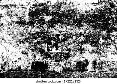 Grunge vieille texture en noir et blanc. Surface vectorielle vieillissante avec des rayures et des pierres en ruine. Superposition dénudée pour la création d'un arrière-plan à travail ouvert dans une conception 3D