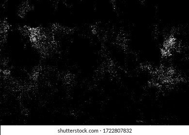 Grunge old texture in black and white. Aged vector surface with scratches, gaps, splits and crumbling stone. Distressed overlay for creating openwork background in 3D design of country loft interior