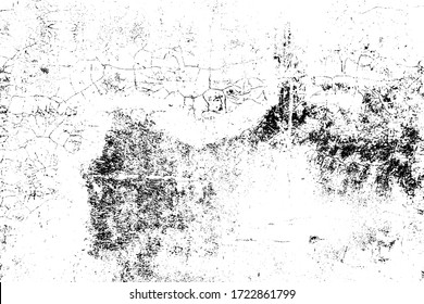 Grunge la textura antigua de la pared en blanco y negro. Superficie vectorial envejecida con arañazos y cemento. Sobrecarga con problemas para crear fondo de trabajo abierto en diseño 3D
