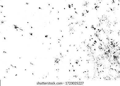 Grunge old texture in black and white. Aged vector surface with scratches, gaps, splits and crumbling stone. Distressed overlay for creating openwork background in 3D design of country loft interior