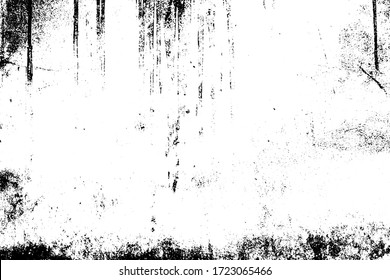 Grunge old texture in black and white. Aged liquid surface with scratches, gaps, splits and crumbling stone. Distressed overlay for creating openwork background in 3D design of country loft interior