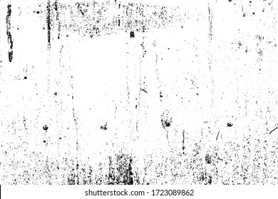 Grunge old texture in black and white. Aged vector surface with scratches, gaps, splits and crumbling stone. Distressed overlay for creating openwork background in 3D design of country loft interior