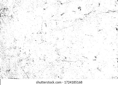 Grunge old texture in black and white. Aged vector surface with scratches, gaps, splits and crumbling stone. Distressed overlay for creating openwork background in 3D design of country loft interior
