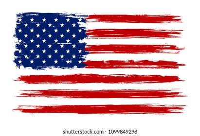 Grunge old USA flag.Vector American flag.