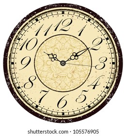 Grunge Old Vintage Clock Face