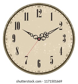 Grunge old vintage clock face