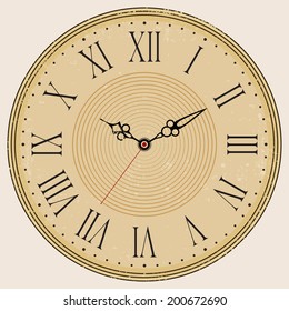 Grunge old vintage clock face 