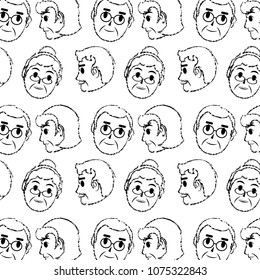 grunge old woman and man head background