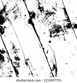 Grunge old wood black cover template. Aged dried board creative element. Wooden dry planks diagonal distressed overlay texture with knot. Weathered rural grainy timber backdrop. EPS10 vector.