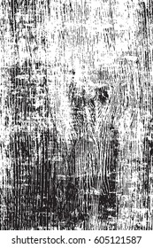 Grunge old wood black cover template. Wooden dry planks diagonal distressed overlay texture with knot. Weathered rural grainy timber backdrop. Aged dried board creative element. EPS10 vector.
