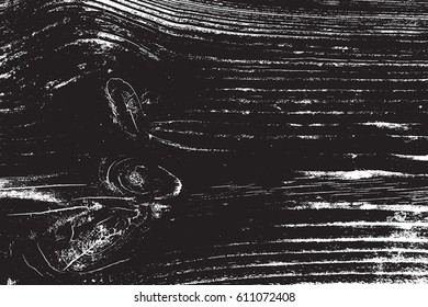 Grunge old wood black cover template. Wooden dry planks diagonal distressed overlay texture with knot. Weathered rural grainy timber backdrop. Aged dried board creative element. EPS10 vector.