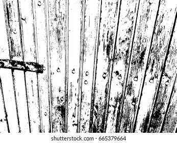 Grunge old wood black cover template. Wooden dry planks diagonal distressed overlay texture with knot. Weathered rural grainy timber backdrop. Aged dried board creative element.
