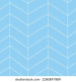 Grunge el viejo patrón vectorial de madera azul transparente con paneles de zigzag de madera y tablones. Fondo de hueso de arenque.