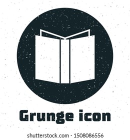 Grunge Open book icon isolated on white background.  Vector Illustration