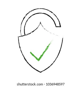 grunge open padlock shield with good protection