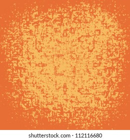 Grunge orange frame texture. Paper illustration background. Vector ink grunge brush.