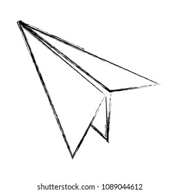 grunge origami paper plane object design