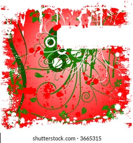 grunge ornament border
