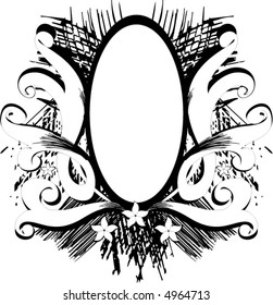 grunge ornamental frame - vector
