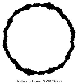 Grunge outline circle frame border isolated
