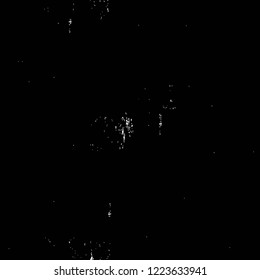 Grunge overlay layer. Abstract black and white vector background. Monochrome vintage surface with dirty pattern in cracks, spots, dots. Old wall in dark horror style design