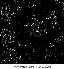 Grunge overlay layer. Abstract black and white vector background. Monochrome vintage surface with dirty pattern in cracks, spots, dots. Old wall in dark horror style design