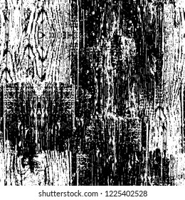 Grunge overlay layer. Abstract black and white vector background. Monochrome vintage surface with dirty pattern in cracks, spots, dots. Old wall in dark horror style design