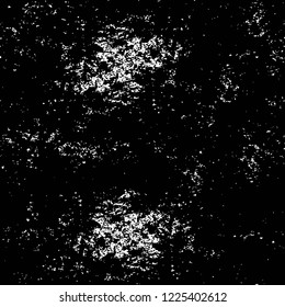 Grunge overlay layer. Abstract black and white vector background. Monochrome vintage surface with dirty pattern in cracks, spots, dots. Old wall in dark horror style design