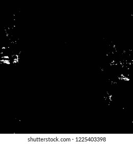 Grunge overlay layer. Abstract black and white vector background. Monochrome vintage surface with dirty pattern in cracks, spots, dots. Old wall in dark horror style design