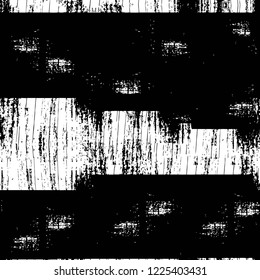 Grunge overlay layer. Abstract black and white vector background. Monochrome vintage surface with dirty pattern in cracks, spots, dots. Old wall in dark horror style design