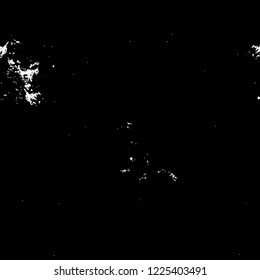 Grunge overlay layer. Abstract black and white vector background. Monochrome vintage surface with dirty pattern in cracks, spots, dots. Old wall in dark horror style design