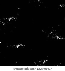 Grunge overlay layer. Abstract black and white vector background. Monochrome vintage surface with dirty pattern in cracks, spots, dots. Old wall in dark horror style design