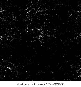 Grunge overlay layer. Abstract black and white vector background. Monochrome vintage surface with dirty pattern in cracks, spots, dots. Old wall in dark horror style design