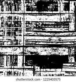 Grunge overlay layer. Abstract black and white vector background. Monochrome vintage surface with dirty pattern in cracks, spots, dots. Old wall in dark horror style design